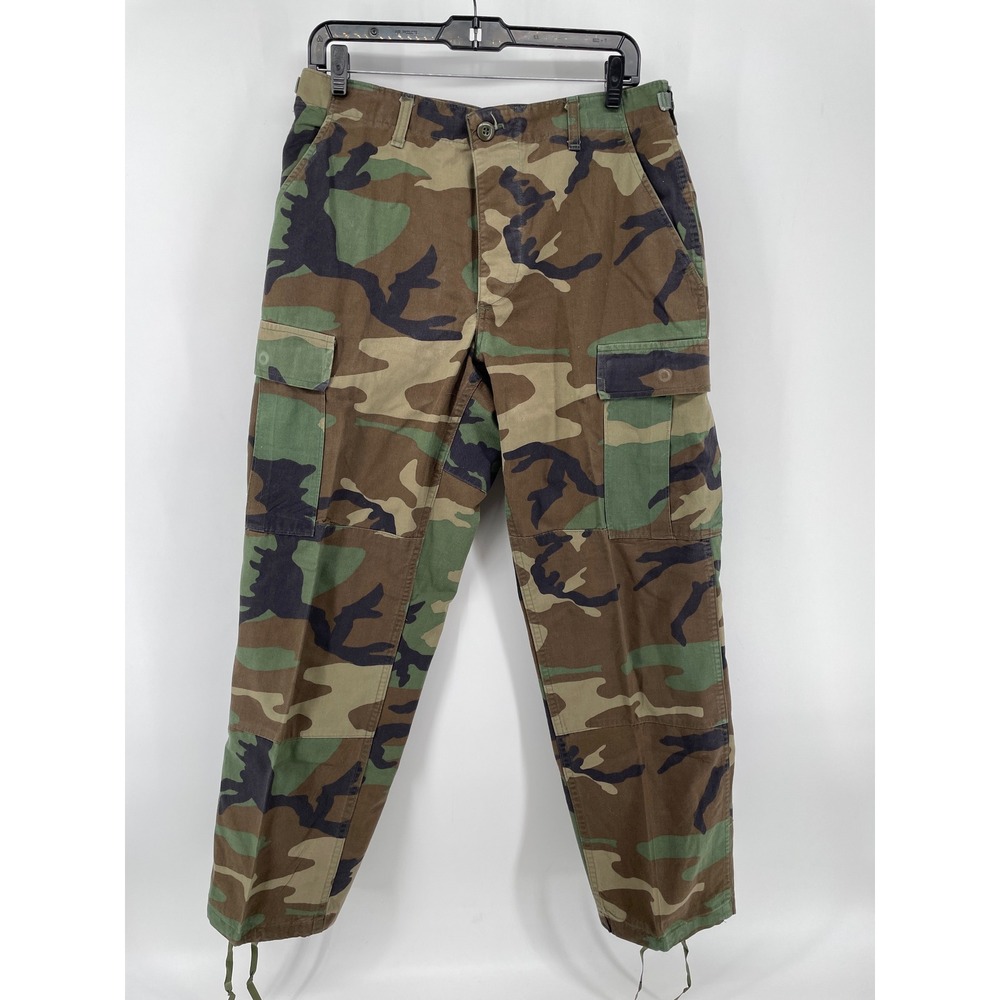 Military Camo Pants Mens Small‎ Short Woodland Cargo Vintage Tactical Ripstop